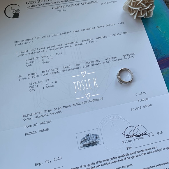 *Certified* 0.38ct 18K White Gold Diamond Ring - Picture 6 of 6